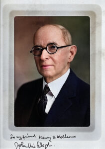 John Uri Lloyd portrait signed to Henry S Wellcome