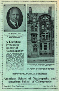 American School of Naturopathy and Chiropractic advertisement