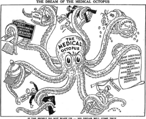 The Dream of the Medical Octopus cartoon circa 1910